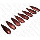 PY 111 Python leather Long Teardrop 63x20x8mm Metallic...