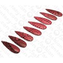 PY 116 Python leather Long Teardrop 63x20x8mm Pink Shiny...