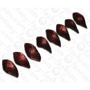 Python Leder Twisted Leaf 58x28x3mm Metallic Pink / 8pcs.