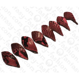 PY 126 Python leather Twisted Leaf 58x28x3mm Pink Shiny / 8pcs.