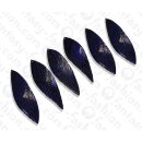 Python Leder Long Twisted Leaf 100x30x3mm Navy Blue Shiny...