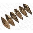 Python Leder Long Twisted Leaf 100x30x3mm Natural Matte /...