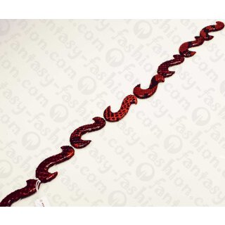 PY 134 Python leather S Shape 50x6mm Red Shiny