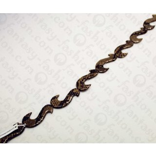 PY 138 Python leather S Shape 50x6mm Brown Shiny
