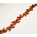 PY 145 Python leather S Shape 50x30x6mm Tan Shiny