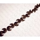 PY 146 Python leather S Shape 50x30x6mm Brown Shiny