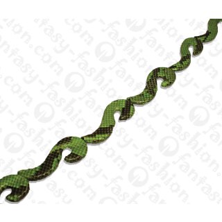 PY 148 Python leather S Shape 76x15x6mm Lime Green