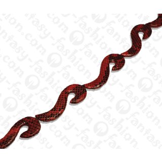 PY 150 Python leather S Shape 76x15x6mm Red Shiny