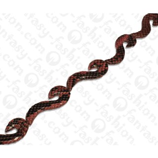 PY 151 Python leather S Shape 76x15x6mm Pink Shiny