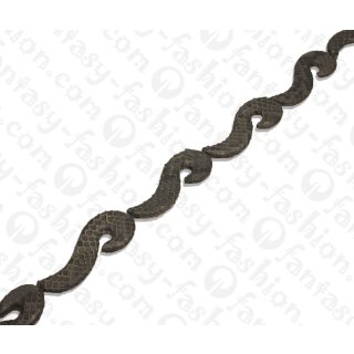 PY 152 Python leather S Shape 76x15x6mm Grey Lilac Matte