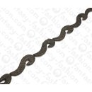 PY 152 Python leather S Shape 76x15x6mm Grey Lilac Matte