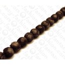 Fish leather Round Beads 15mm Dark Brown Matte