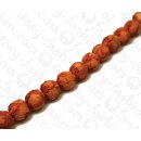 Fish leather Round Beads 15mm Orange Matte
