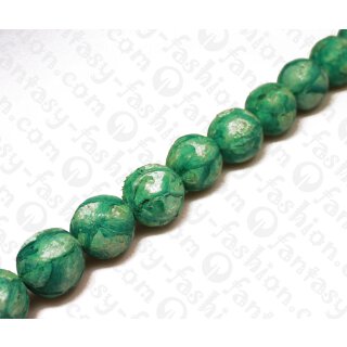 Fish leather Round Beads 25mm Green Matte