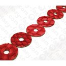 Fish leather Round Calar with Gold 60x4mm Red Matte