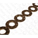 Fischleder Ring Calar with Gold 60x4mm Dark Brown Matte