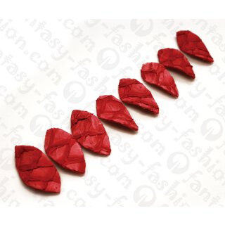 Fish leather Twisted Leaf 60x4mm Red Matte