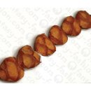 Fish leather Heart Shape 25x25mm Light Brown Matte