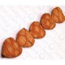 Fish leather Heart Shape 35x35x16mm Wild Rose Matte