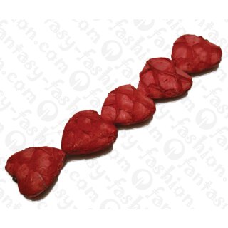 Fish leather Heart Shape 35x35x16mm Red Matte