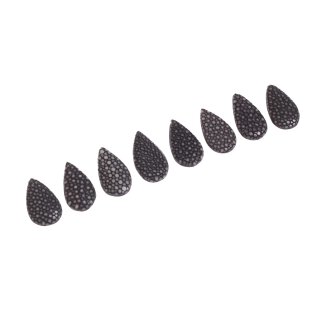 Rochenleder Tropfen flach / ca. 35x4mm / Black / 8pcs.