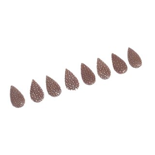 Stingray flat teardrops / ca. 35x4mm / Light Brown / 8pcs.