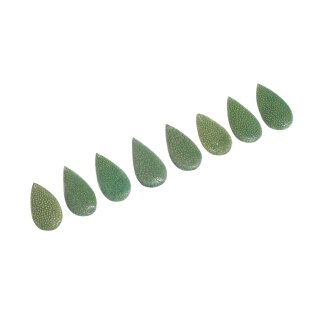 Rochenleder Tropfen flach / ca. 35x4mm / Apple Green / 8pcs.