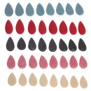 Stingray leather flat teardrops / ca. 35x4mm / 8pcs.
