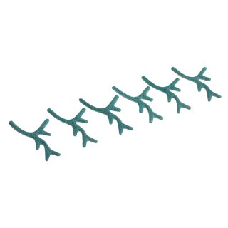 Rochenleder  branches / ca.90mm / Turquoise / 6pcs.