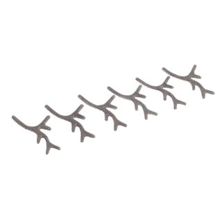 Stingray leather branches / ca.90mm / Grey / 6pcs.