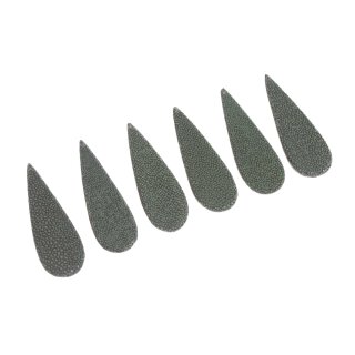 Stingray leather lang flach / ca.70x25mm / Avocado Green / 6pcs.