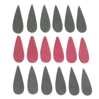 Stingray leather teardrops long/ ca.70x25mm / 6pcs.