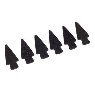 Stingray leather triangle / ca.57x26mm / Black Non-Polished / 6pcs.