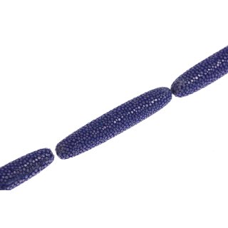 Rochenleder  lang rounded / ca.72x14mm / Cobalt Blue / 6pcs.