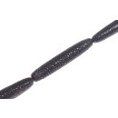 Rochenleder  lang rounded / ca.72x14mm / Black / 6pcs.