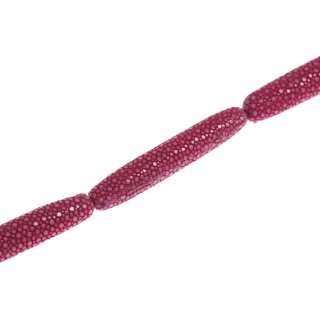 Stingray leather long rounded / ca.72x14mm / Fuchsia / 6pcs.