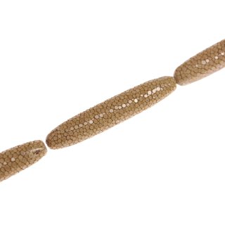 Rochenleder  lang rounded / ca.72x14mm / Beige / 6pcs.