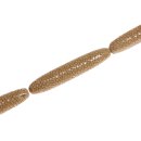 Stingray leather long rounded / ca.72x14mm / Beige / 6pcs.