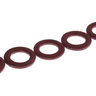 Stingray leather flat ring / ca.65mm / Burgundy Non-Polished / 6pcs.