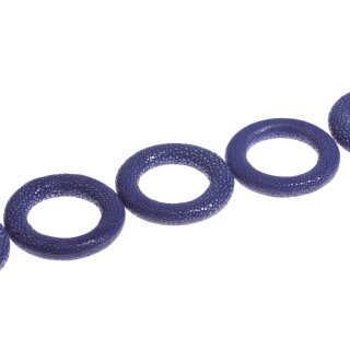 Stingray leather flat ring / ca.65mm / Cobalt Blue / 6pcs.