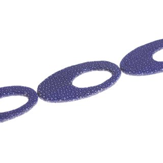 Rochenleder  oval ring calar / ca.82x40mm / Cobalt / 6pcs.