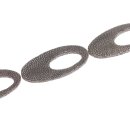 Stingray leather oval ring calar / ca.82x40mm / Grey / 6pcs.