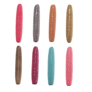Stingray leather  long rounded / ca.72x14mm / 6pcs.
