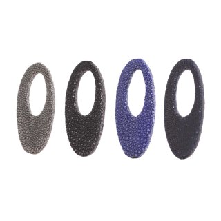 Stingray leather oval ring calar / ca.82x40mm / 6pcs.