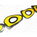 Black Horn slice with yellow Resin ca. 110x60x10mm