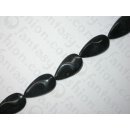 Black Horn Flat Teardrop dented ld, ca. 39x21mm