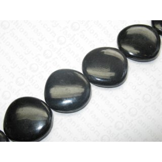 Horn Disk flat unregular round black ca. 30x9mm