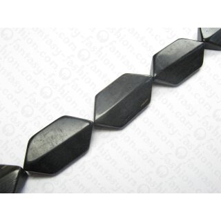 Horn regular Hexagon faceted black ca. 41x23x7mm