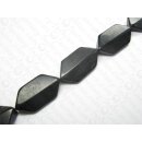Horn regular Hexagon faceted black ca. 41x23x7mm