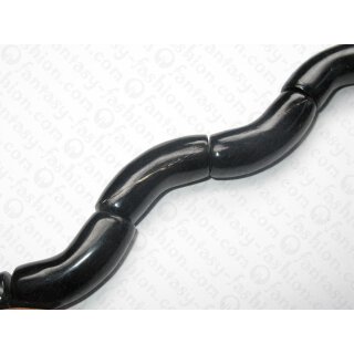 Horn bent tubes black ca. 46x16mm